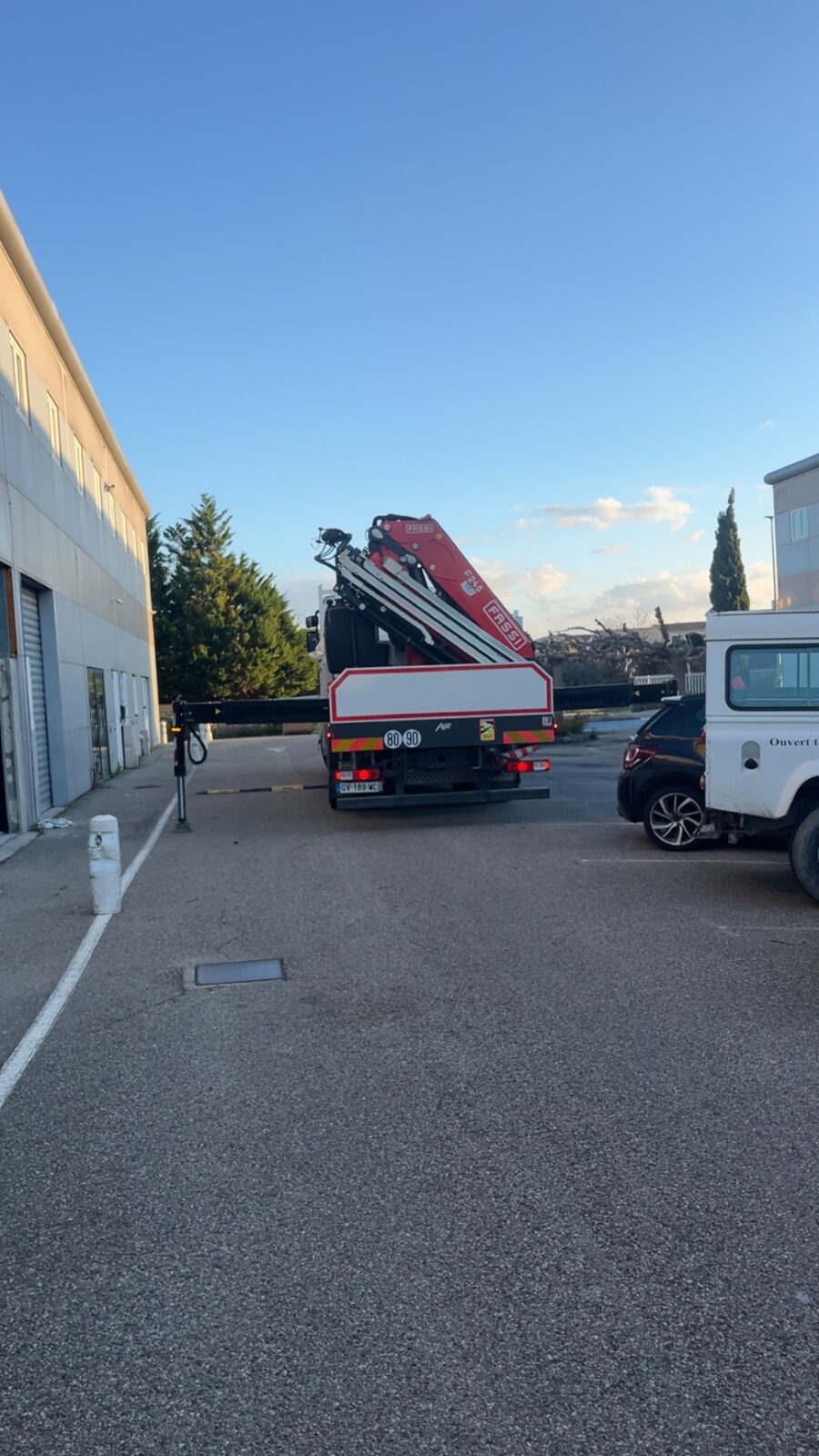 Camion grue MBSR sur site d'intervention